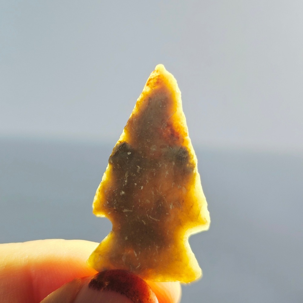 Prehistoric Chert Arrowhead Side Notched Projectile Point Artifact Stone Tool